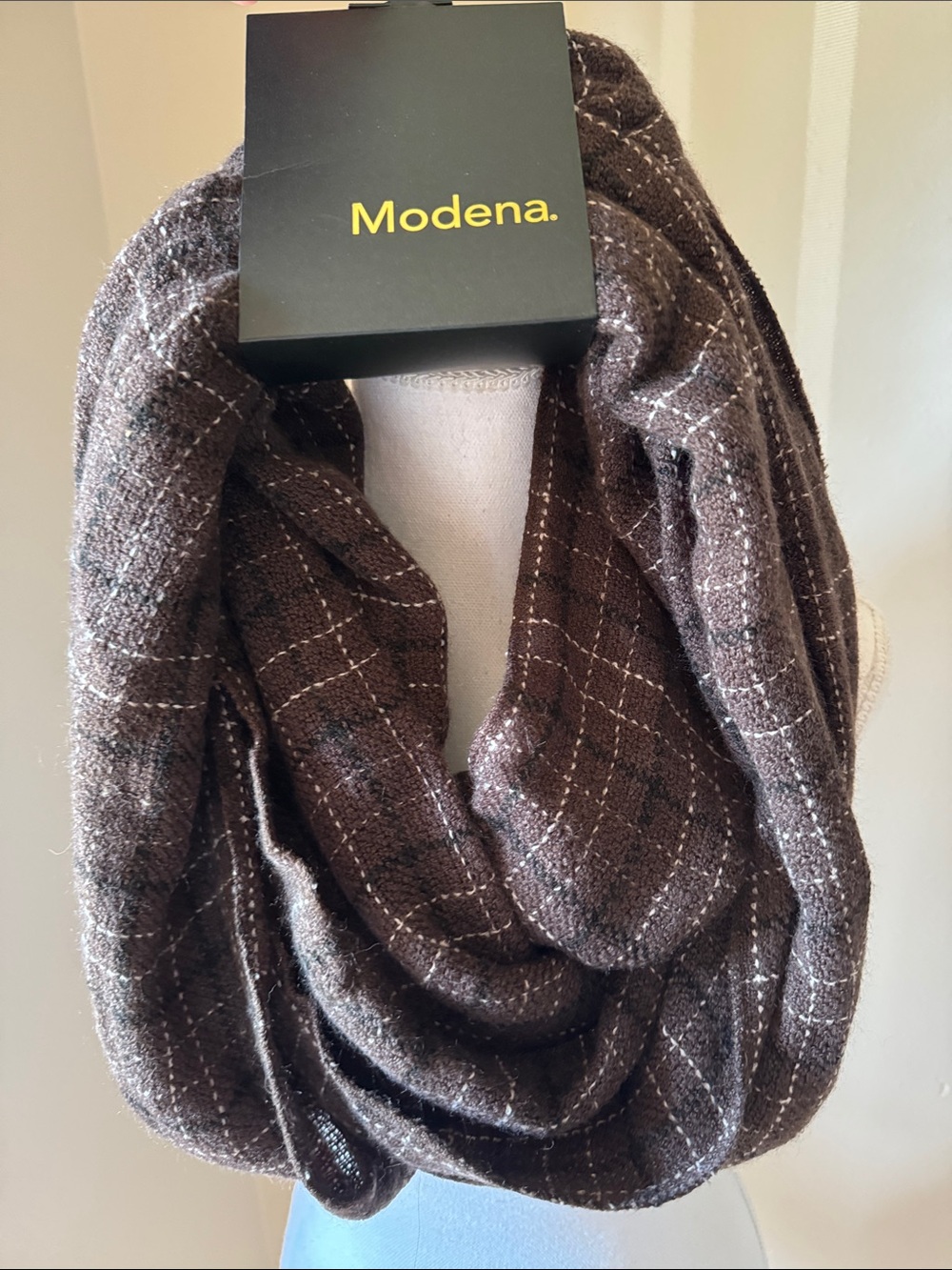 NWT Brown Plaid Infinity Scarf - Women Accessories